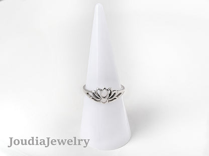 Lotus Engagement Ring | Simple Flower Ring | Joudia Jewelry