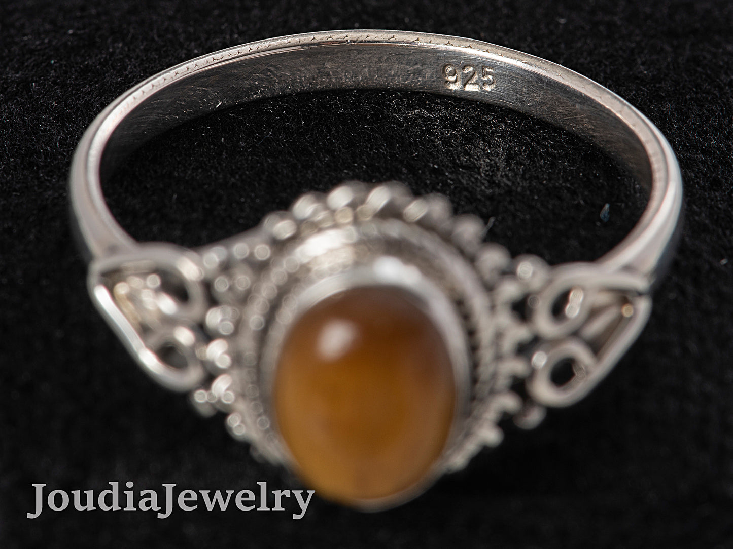 Silver Tiger Eye Ring | Men's Tiger Eye Ring | Joudia Jewelry