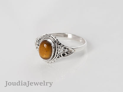 Bague œil de tigre en argentSilver Tiger Eye Ring | Men's Tiger Eye Ring | Joudia Jewelry