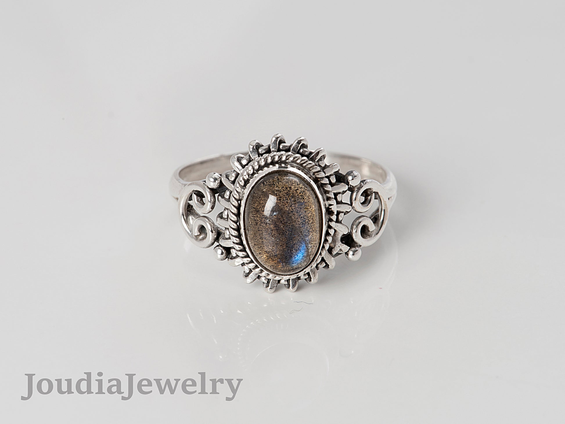 Sterling Silver Labradorite Ring | Natural Stone Ring | Joudia Jewelry