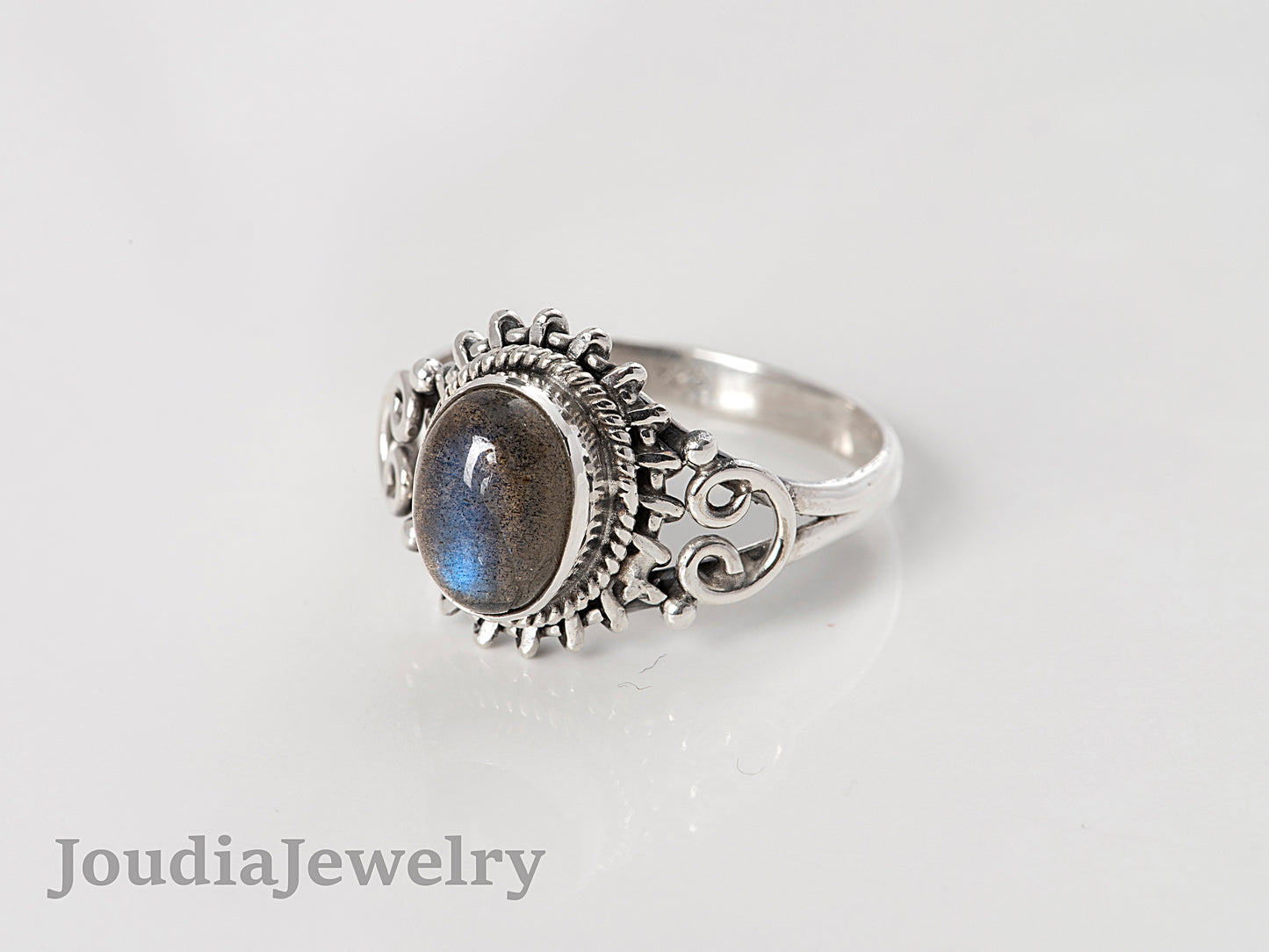 Sterling Silver Labradorite Ring | Natural Stone Ring | Joudia Jewelry