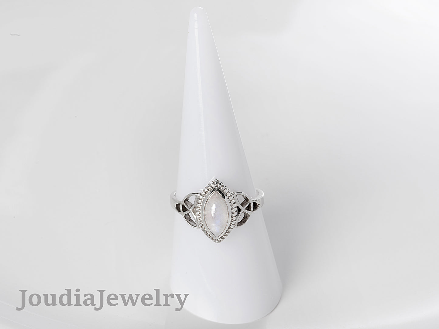 Moonstone Gemstone Ring | Marquise Shape Ring | Joudia Jewelry