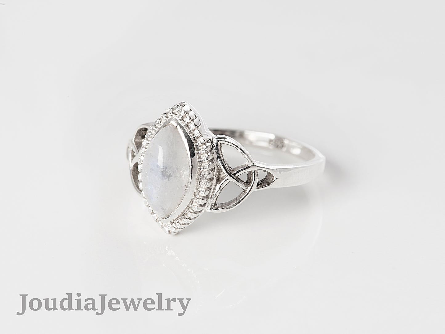 Moonstone Gemstone Ring | Marquise Shape Ring | Joudia Jewelry