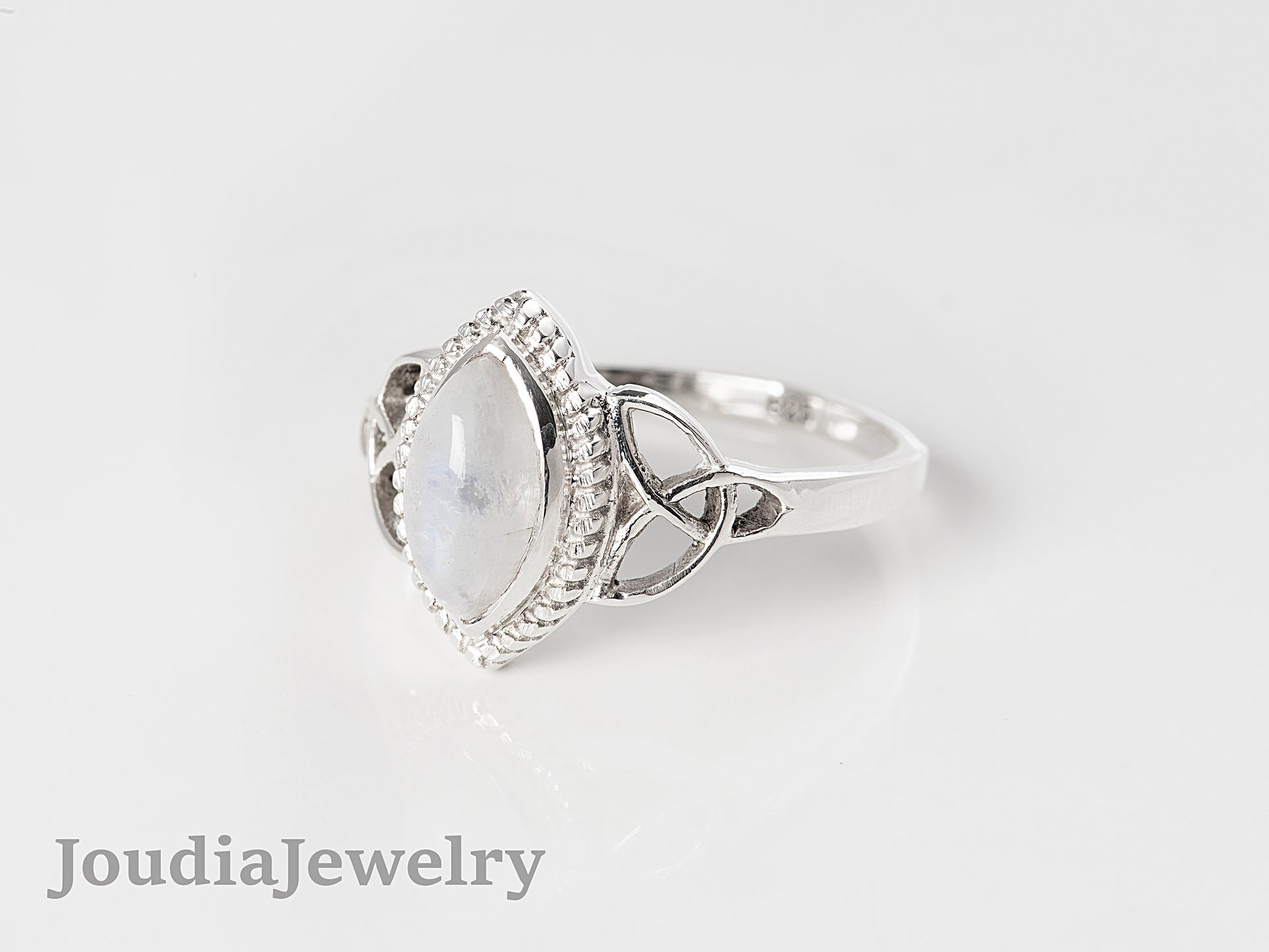 Moonstone Gemstone Ring | Marquise Shape Ring | Joudia Jewelry