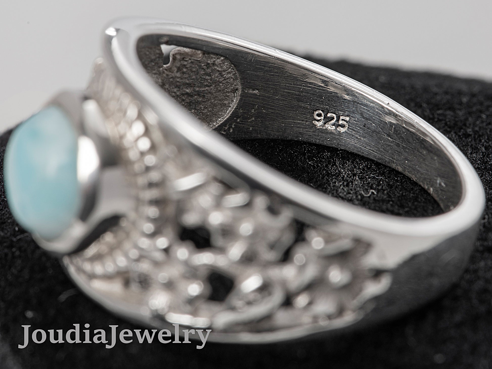 Men's Larimar Ring | Dominican Larimar Ring | Joudia Jewelry