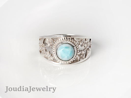 Men's Larimar Ring | Dominican Larimar Ring | Joudia Jewelry