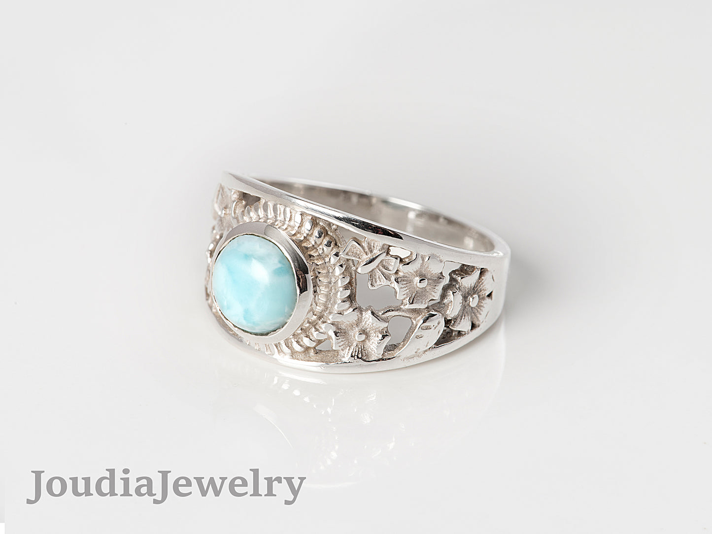 Men's Larimar Ring | Dominican Larimar Ring | Joudia Jewelry