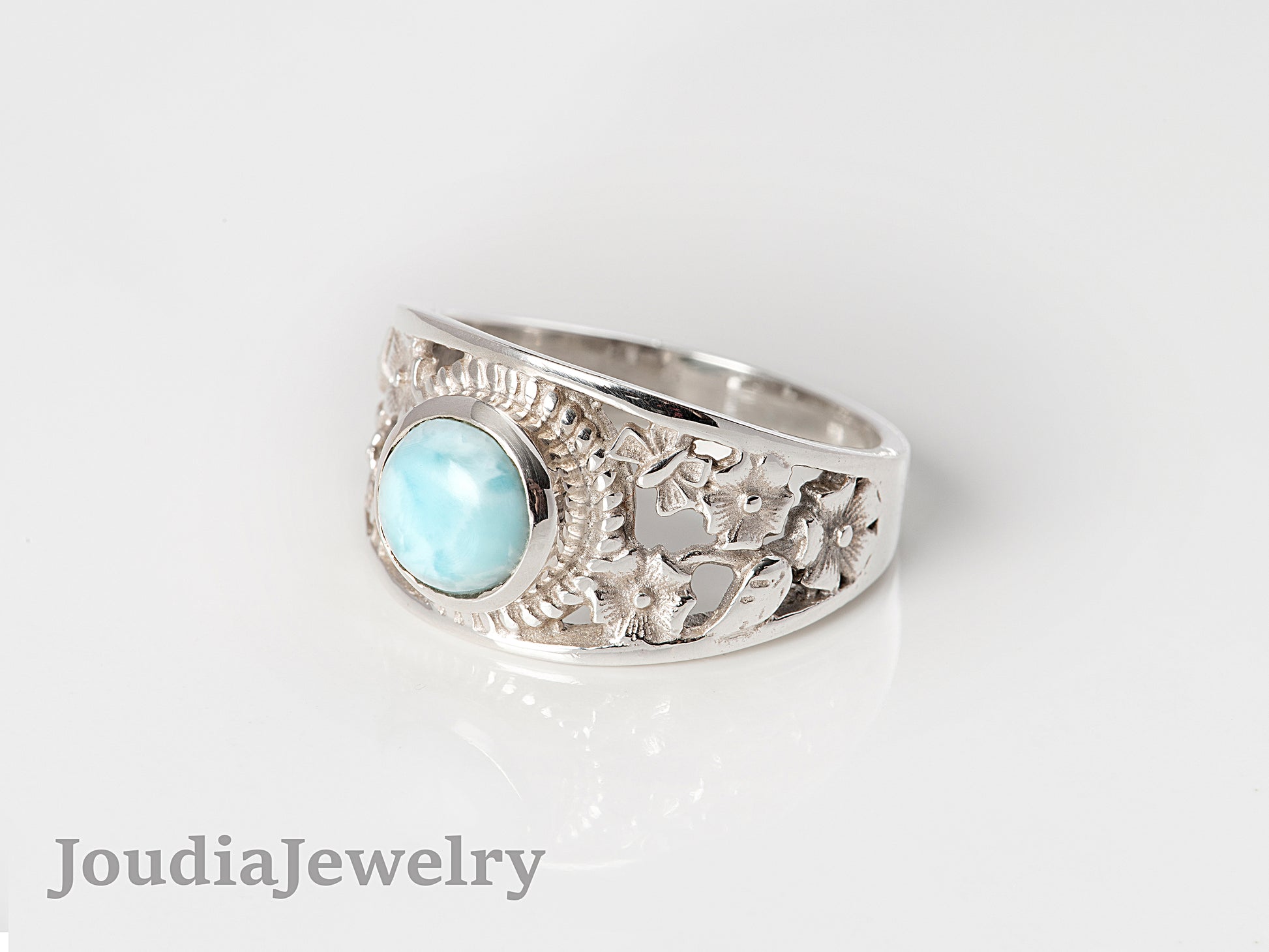 Men's Larimar Ring | Dominican Larimar Ring | Joudia Jewelry