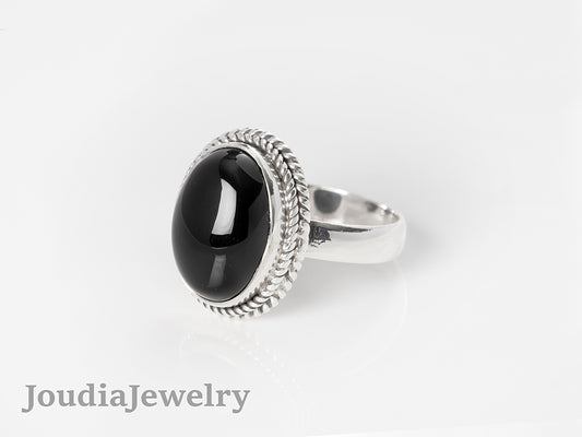 Men's Onyx Ring | Onyx Wedding Ring | Joudia Jewelry