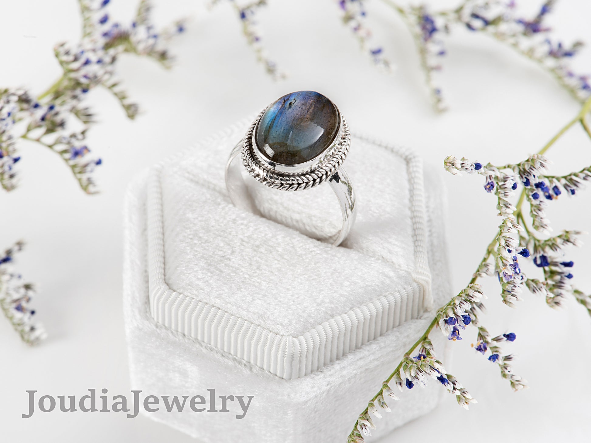 Men's Labradorite Ring | Labradorite Wedding Ring | Joudia Jewelry