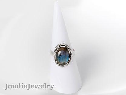 Men's Labradorite Ring | Labradorite Wedding Ring | Joudia Jewelry