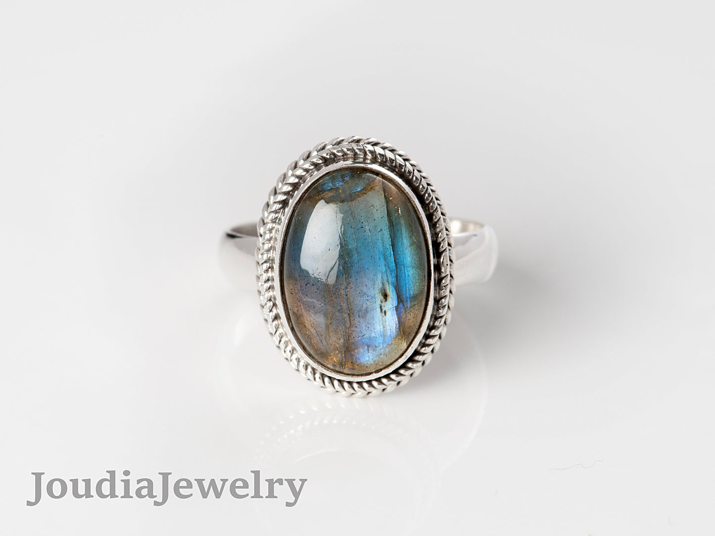 Men's Labradorite Ring | Labradorite Wedding Ring | Joudia Jewelry