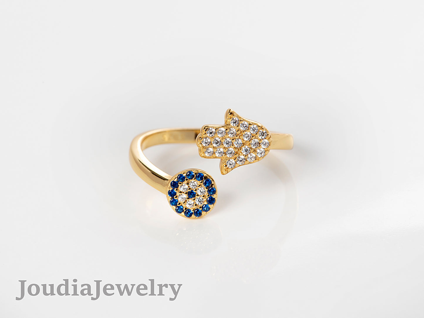 Evil Eye Ring | Silver Hamsa Ring | Joudia Jewelry