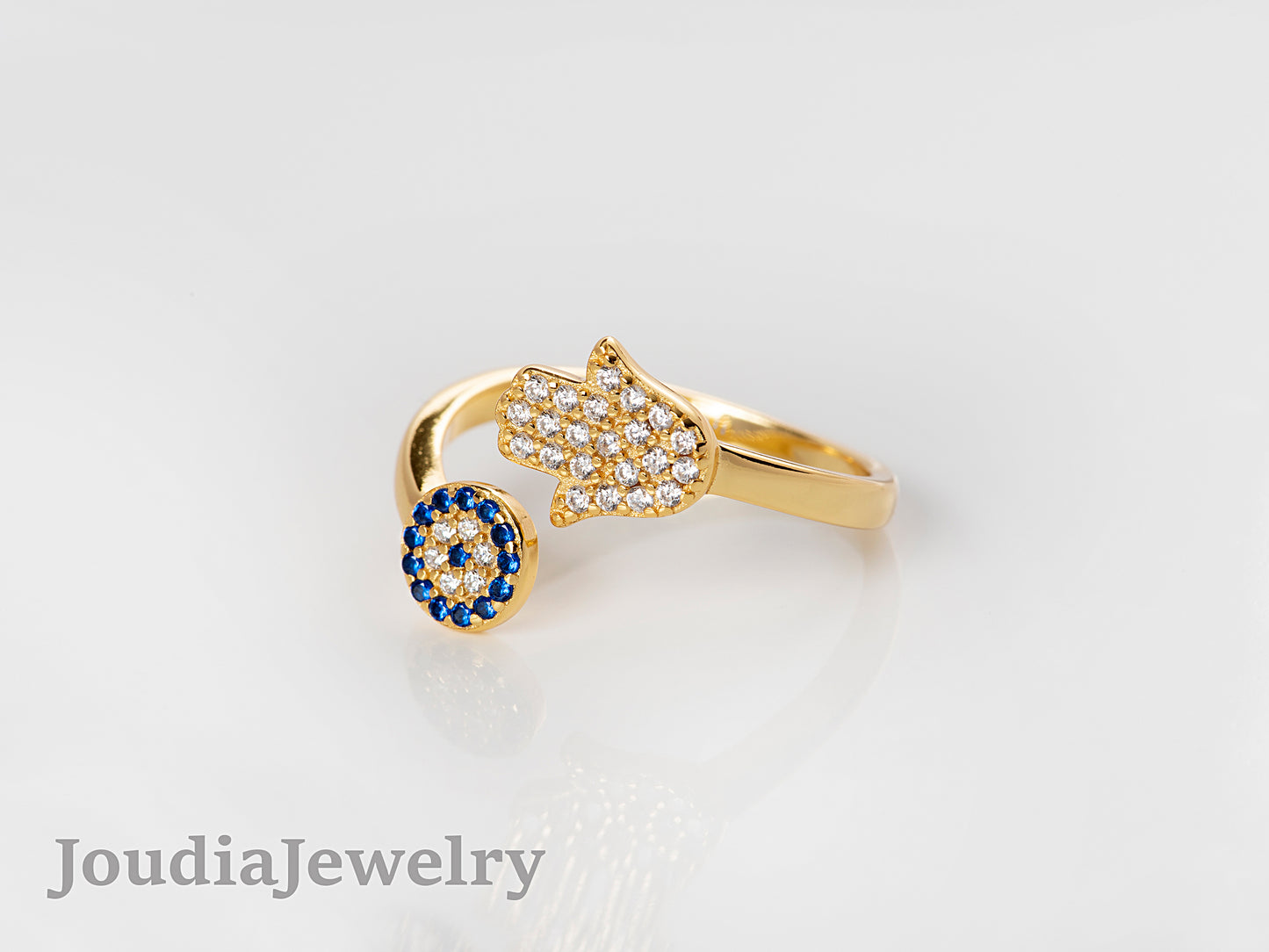 Evil Eye Ring | Silver Hamsa Ring | Joudia Jewelry