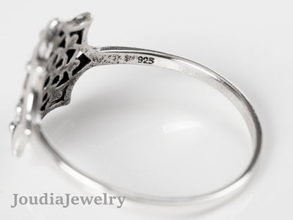 Silver Flower Ring | Simple Silver Ring | Joudia Jewelry