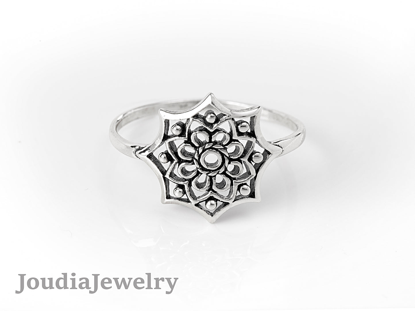 Silver Flower Ring | Simple Silver Ring | Joudia Jewelry