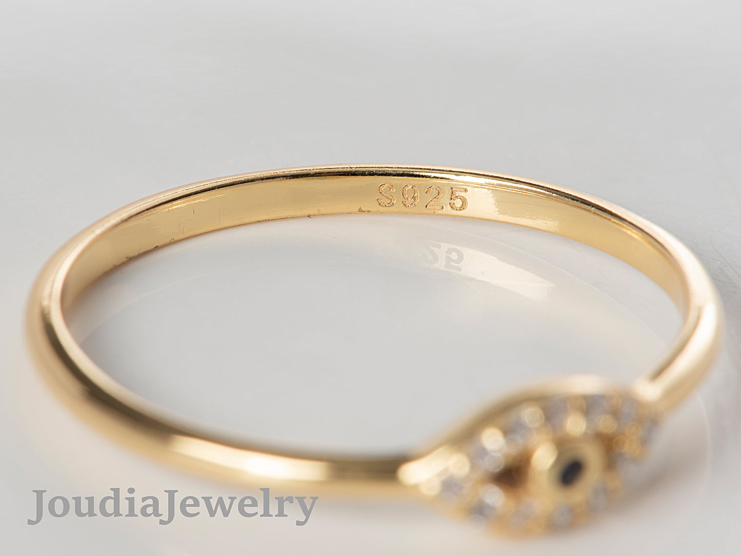 Gold Plated Evil Eye Ring | Silver Evil Eye Ring | Joudia Jewelry