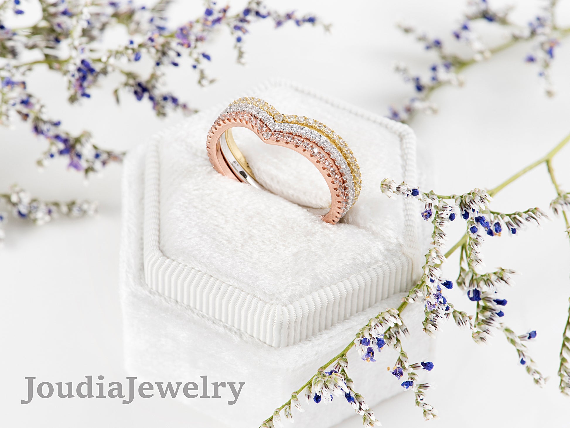 Triple Band Ring | Three Tone Ring | Joudia Jewelry