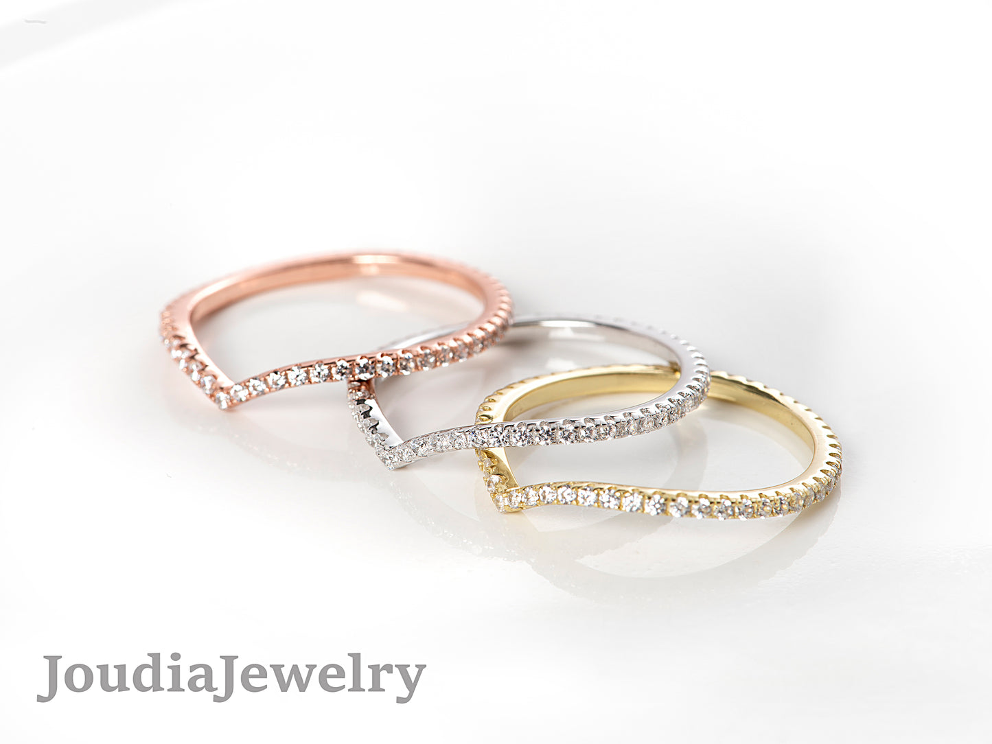 Triple Band Ring | Three Tone Ring | Joudia Jewelry