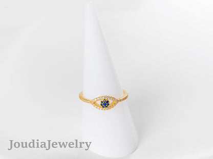 Men's Evil Eye Ring | Zircon Evil Eye Ring | Joudia Jewelry