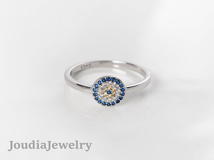 Zircon Evil Eye Ring | Joudia Jewelry