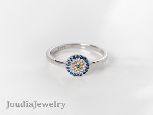 Zircon Evil Eye Ring | Joudia Jewelry