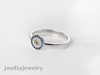 Zircon Evil Eye Ring | Joudia Jewelry