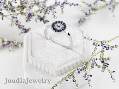 Daintly Evil Eye Ring | Evil Eye Ring | Joudia Jewelry