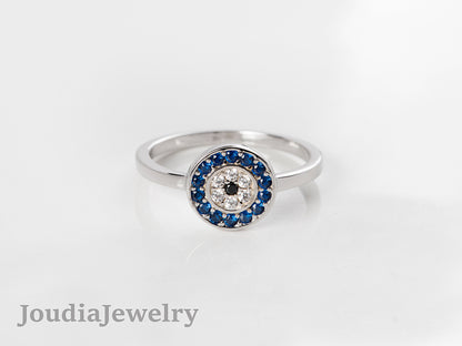 Daintly Evil Eye Ring | Evil Eye Ring | Joudia Jewelry