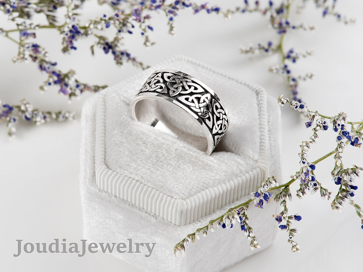 Silver Norse Ring | Silver Dome Ring | Joudia Jewelry