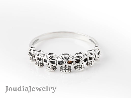 Silver Skull Ring | Skull Head Ring | Joudia Jewelry