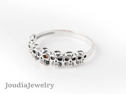 Silver Skull Ring | Skull Head Ring | Joudia Jewelry