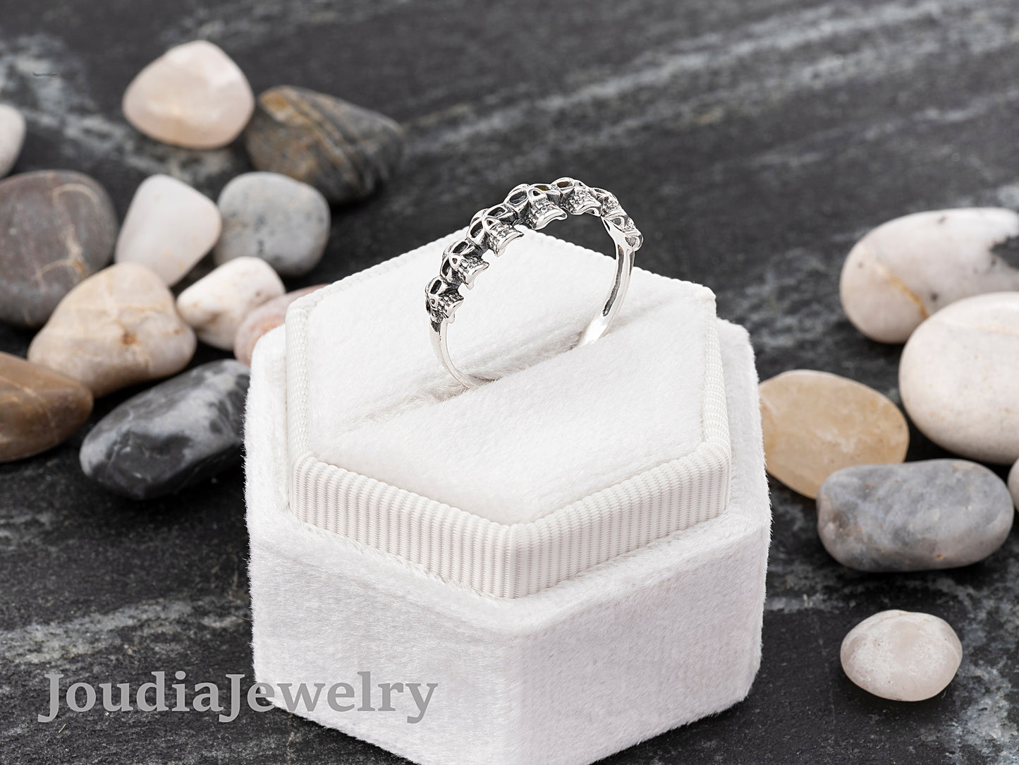 Silver Skull Ring | Skull Head Ring | Joudia Jewelry