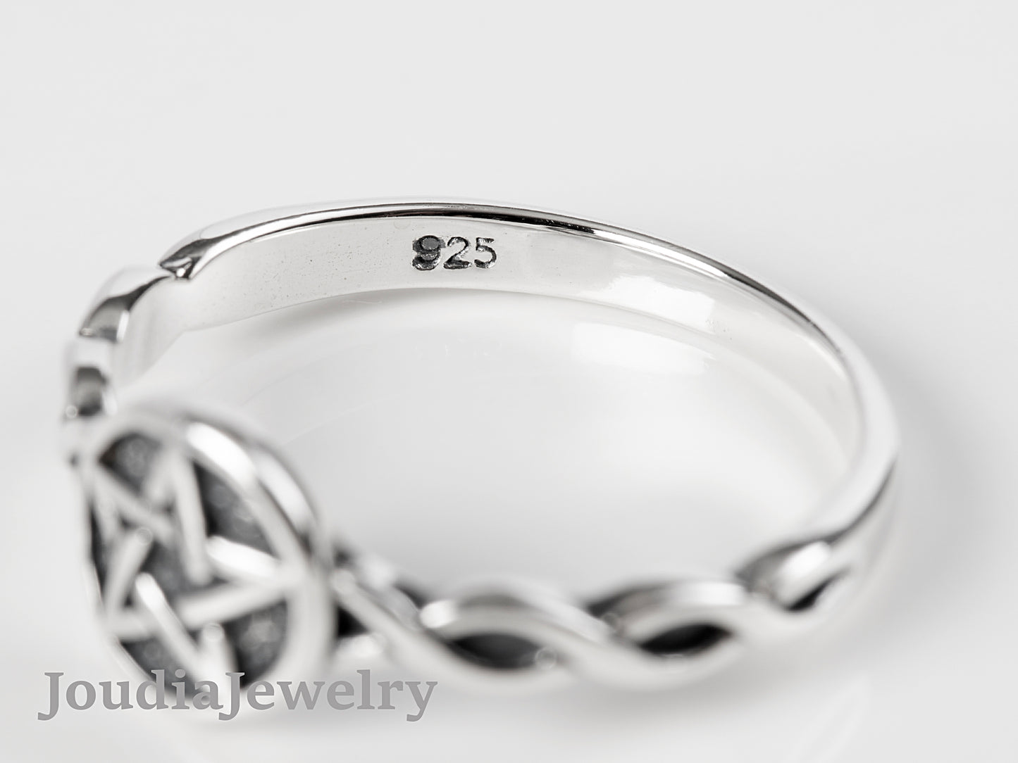 Silver Pentacle Ring | Men's Pentacle Ring | Joudia Jewelry