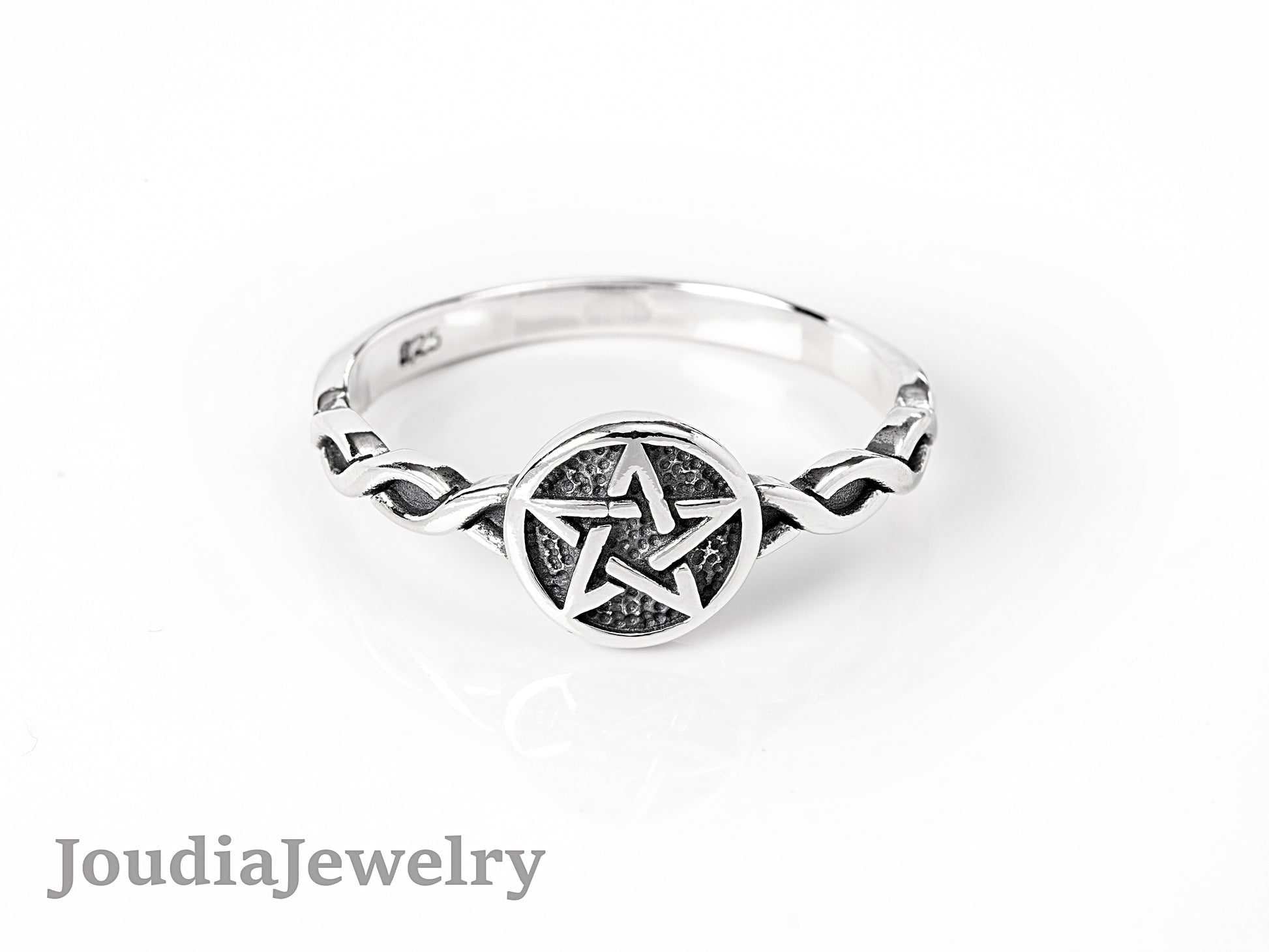 Silver Pentacle Ring | Men's Pentacle Ring | Joudia Jewelry