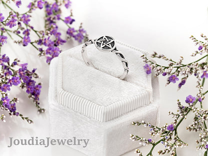 Silver Pentacle Ring | Men's Pentacle Ring | Joudia Jewelry