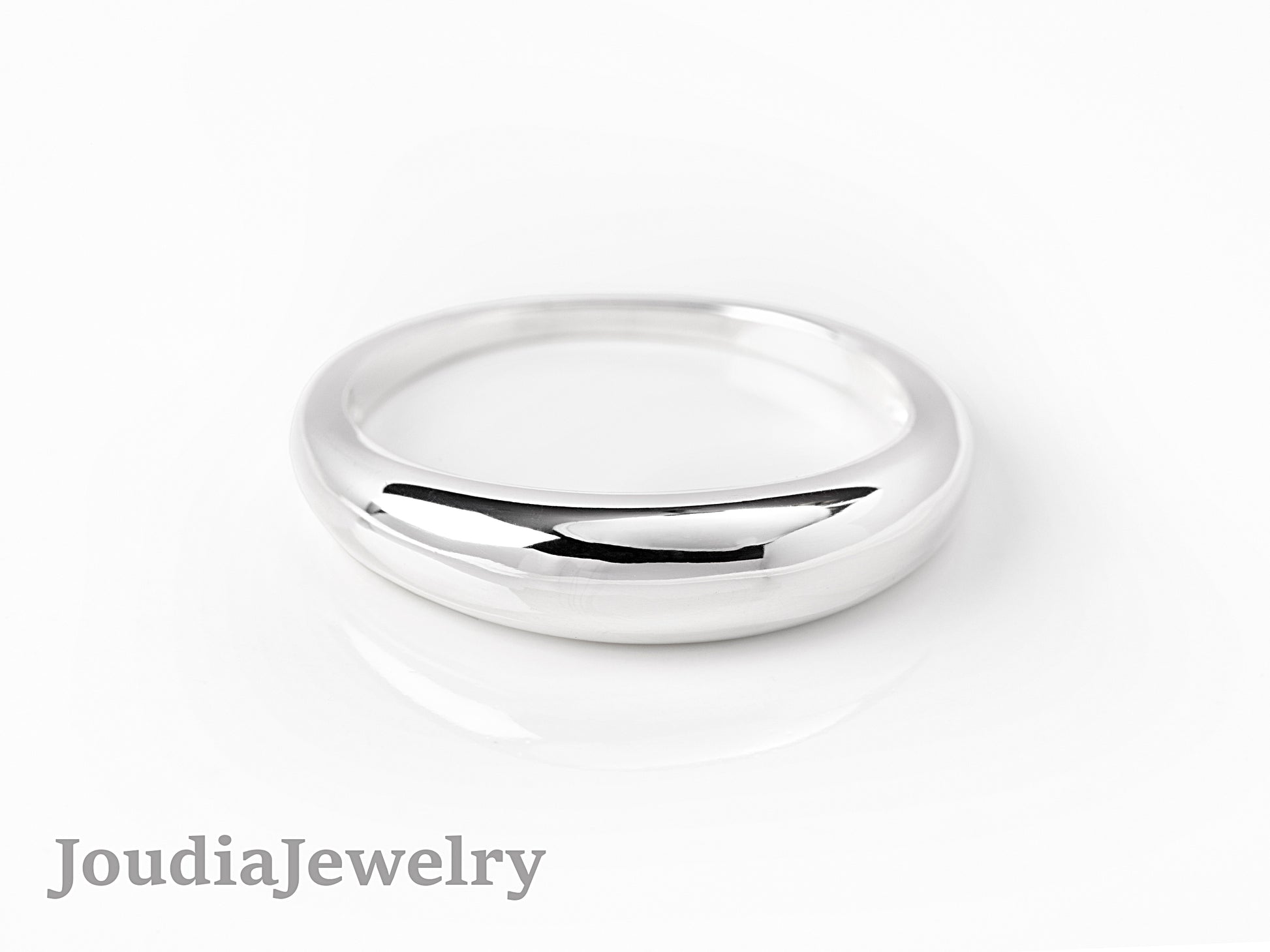 Silver Dome Ring | Thin Dome Ring | Joudia Jewelry