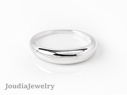 Silver Dome Ring | Thin Dome Ring | Joudia Jewelry