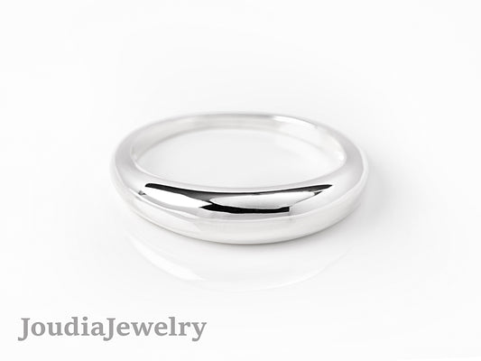 Silver Dome Ring | Thin Dome Ring | Joudia Jewelry