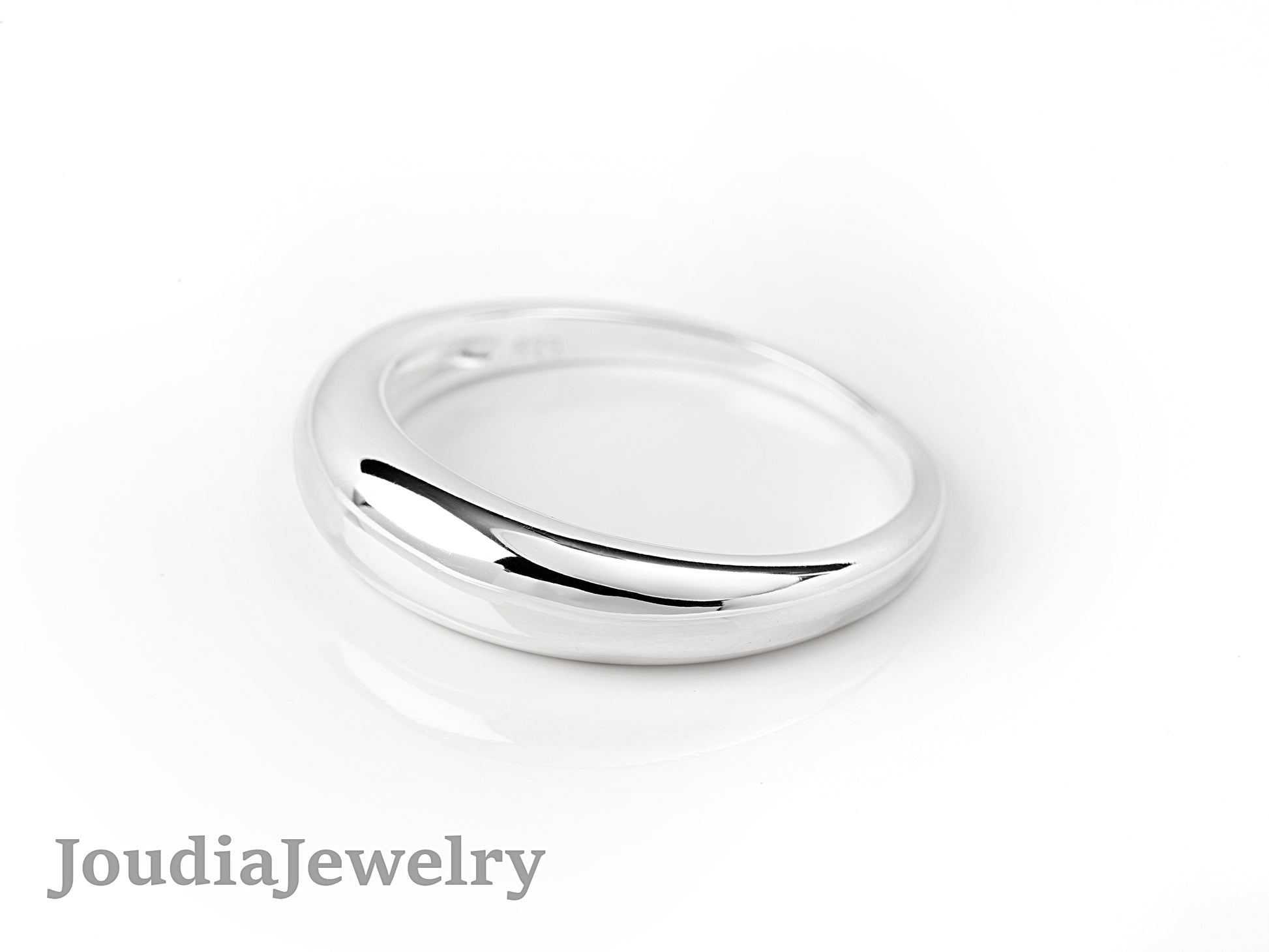 Silver Dome Ring | Thin Dome Ring | Joudia Jewelry