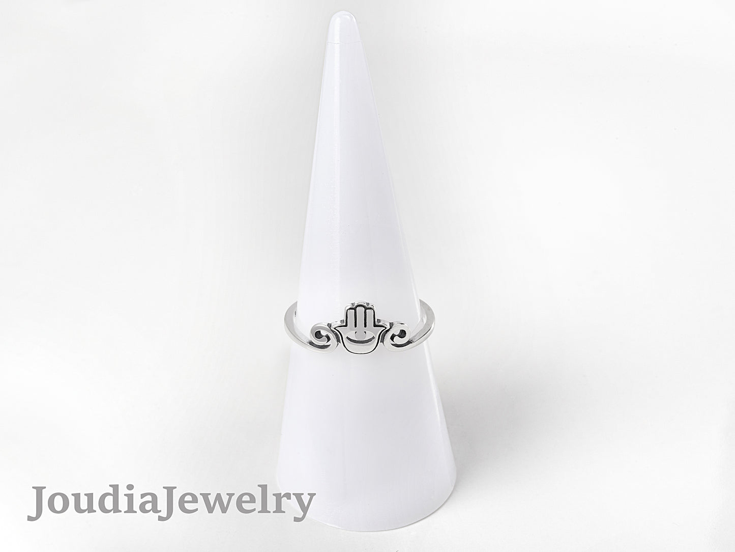 Silver Hamsa Ring | Good Luck Ring | Joudia Jewelry