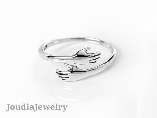 Silver Hug Ring | Love Hug Ring | Joudia Jewelry