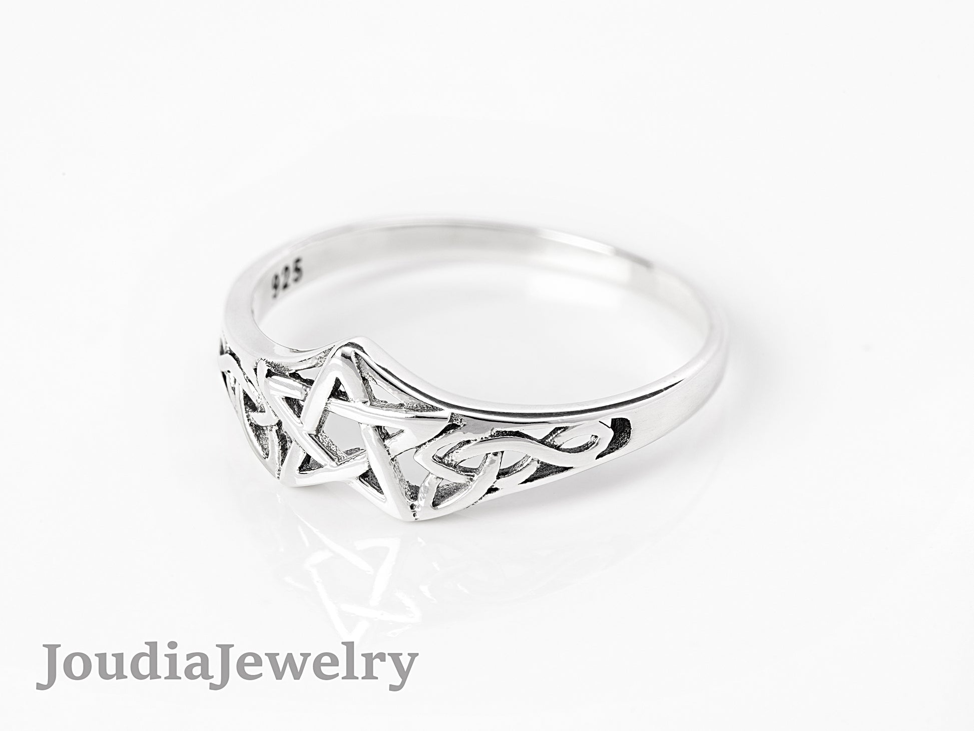 Silver Wiccan Ring | Sterling Silver Star Ring | Joudia Jewelry