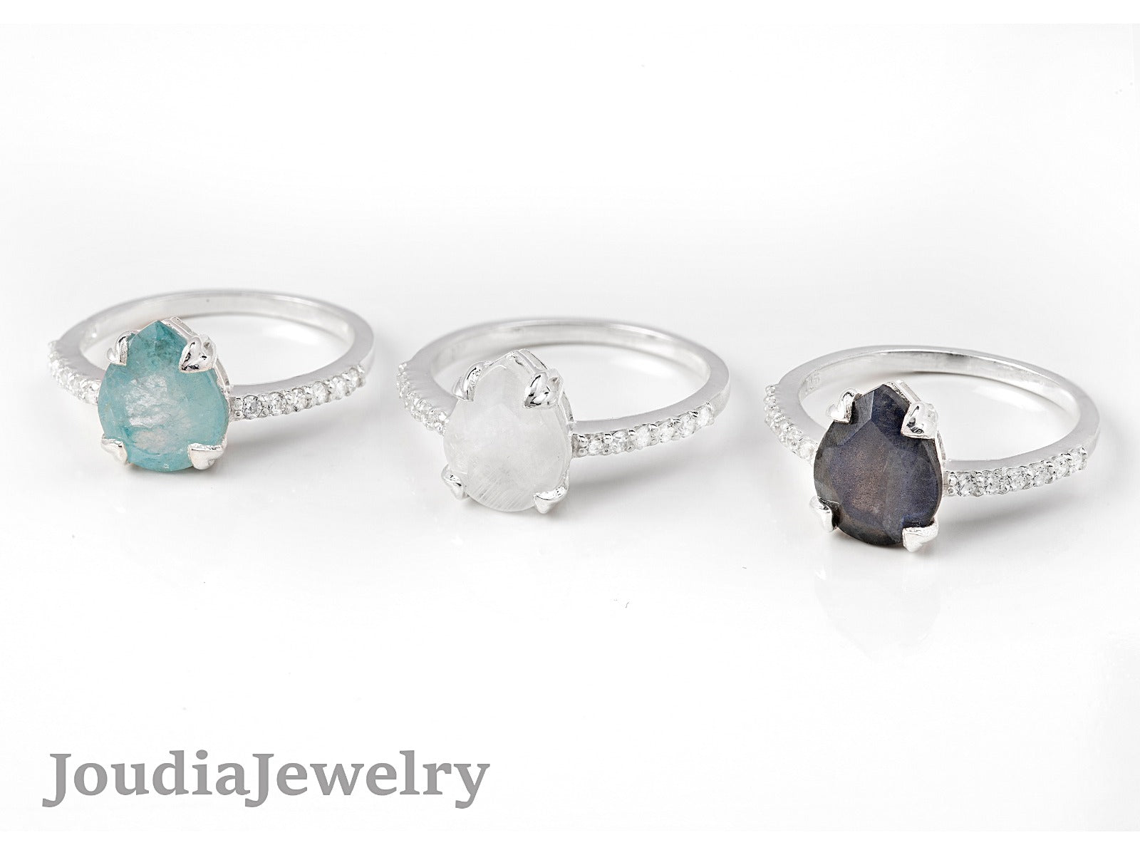 Women's Aquamarine Ring | Silver Aquamarine Ring | Joudia Jewelry