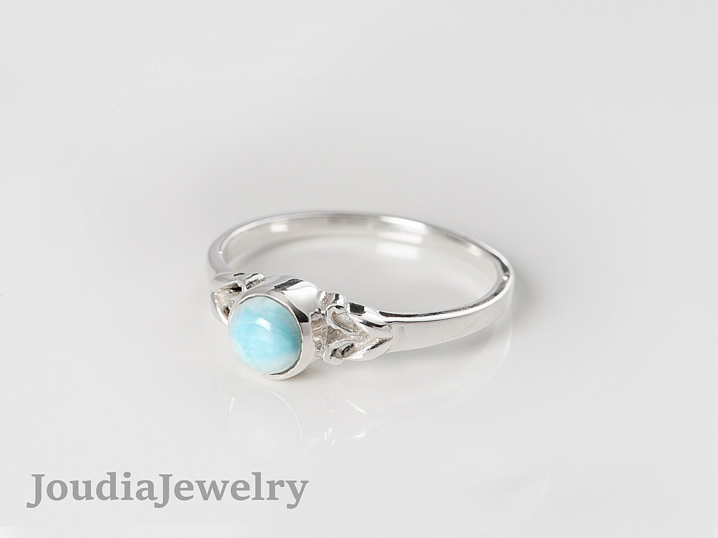 Larimar Stone Ring | Silver Larimar Ring | Joudia Jewelry