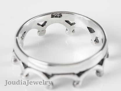 Silver Crown Ring | Women's Crown Ring | Joudia Jewelry