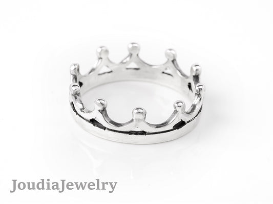 Silver Crown Ring | Women's Crown Ring | Joudia Jewelry