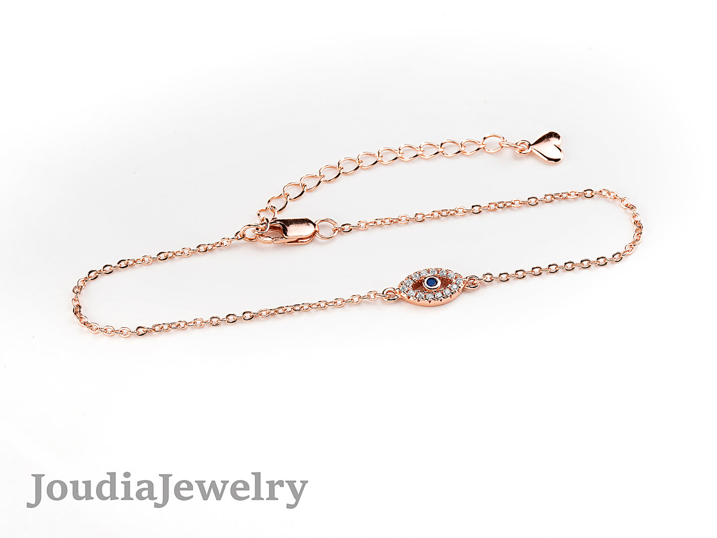 Rose Gold Evil Eye Bracelet | Joudia Jewelry