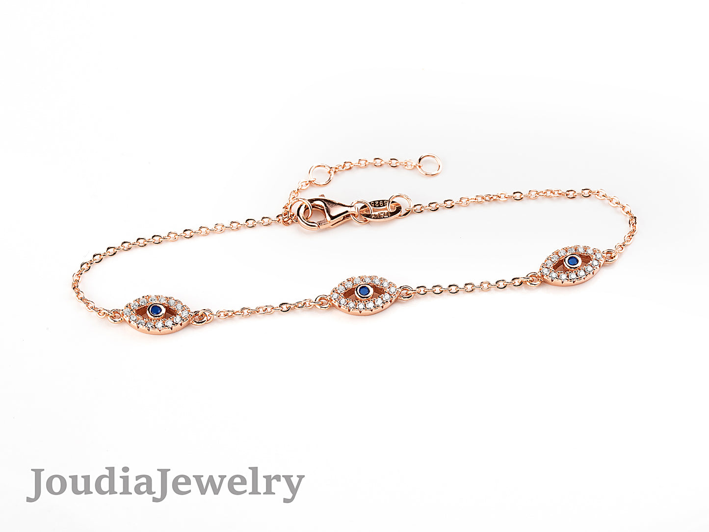 Roze Evil Eye Bracelet | Zirconia Evil Eye Bracelet | Joudia Jewelry