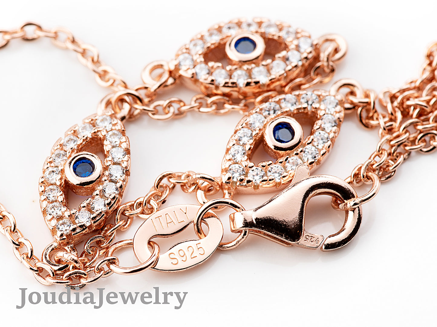 Roze Evil Eye Bracelet | Zirconia Evil Eye Bracelet | Joudia Jewelry